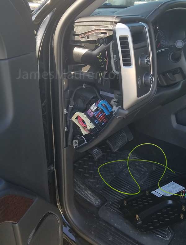 GMC driver side fuse box with cover removed