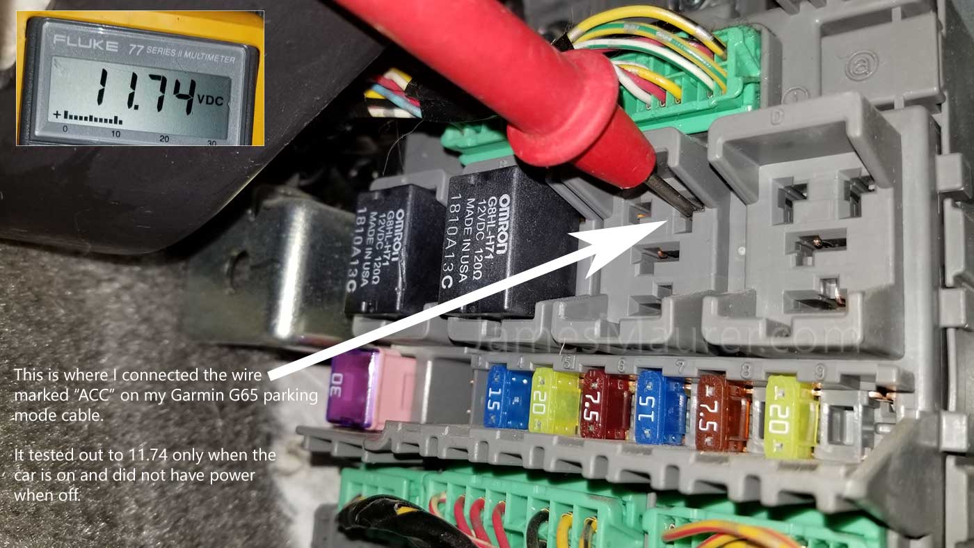 ACC wire connected to Slot C top right of Honda Odyssey fuse box