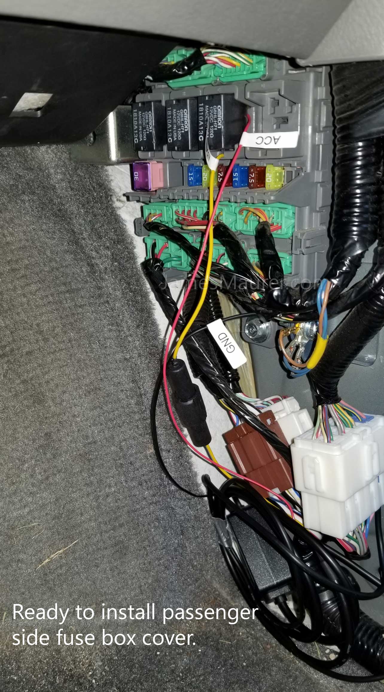 Honda Odyssey passenger side fuse box with cover replaced after install