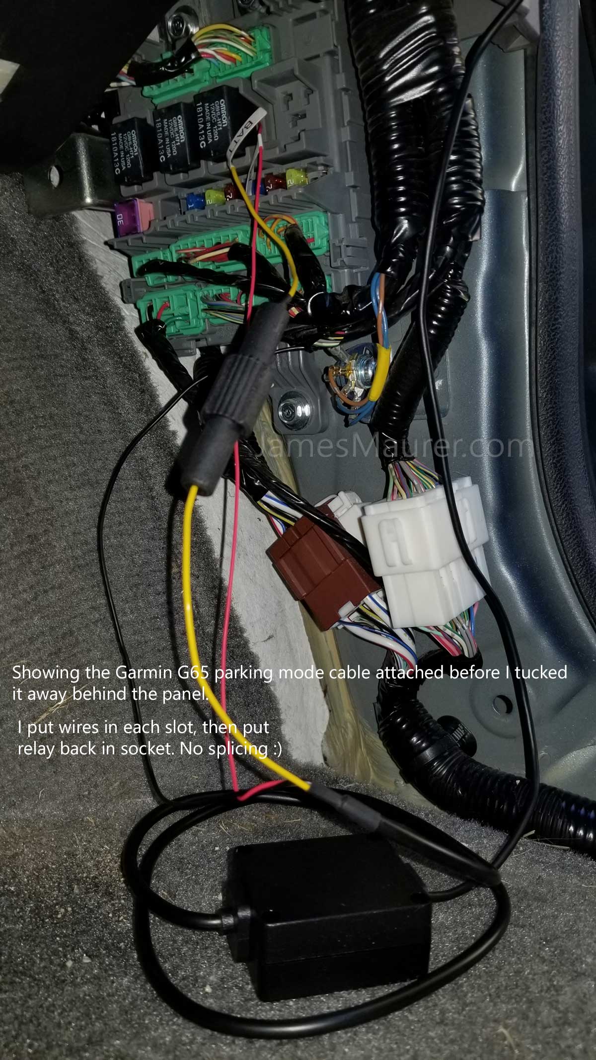 Parking mode cable fully installed and routed in Honda Odyssey