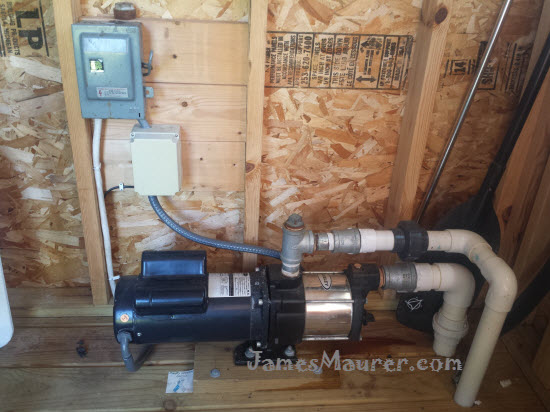 Berkeley model B82456 SSHM-2 multistage irrigation pump used for lawn watering from lake