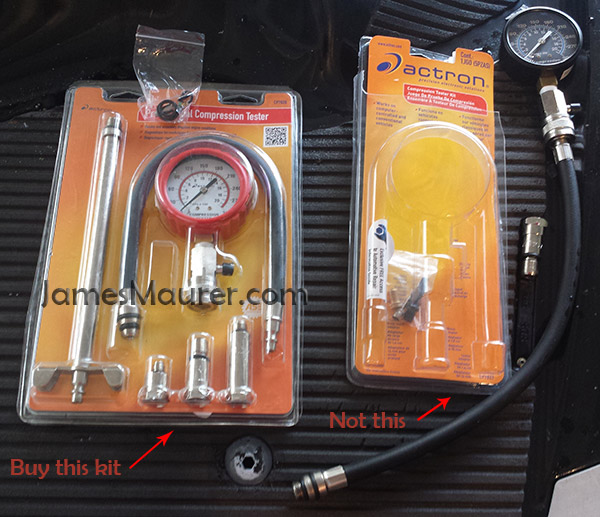 Compression tester kit needed for Yamaha Waverunner VX1100 2008 model - the $42 version with smaller plug adapter