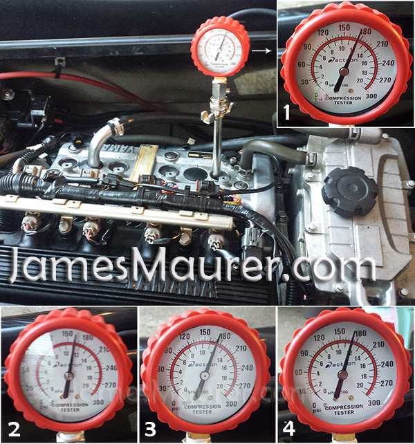 Compression test result on Yamaha Waverunner VX1100 - all cylinders in normal range