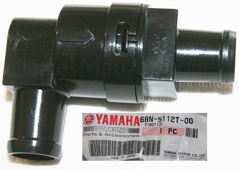 Yamaha OEM check valve JOINT HOSE 68N-5112T-00-00 to prevent water backflow into Waverunner hull